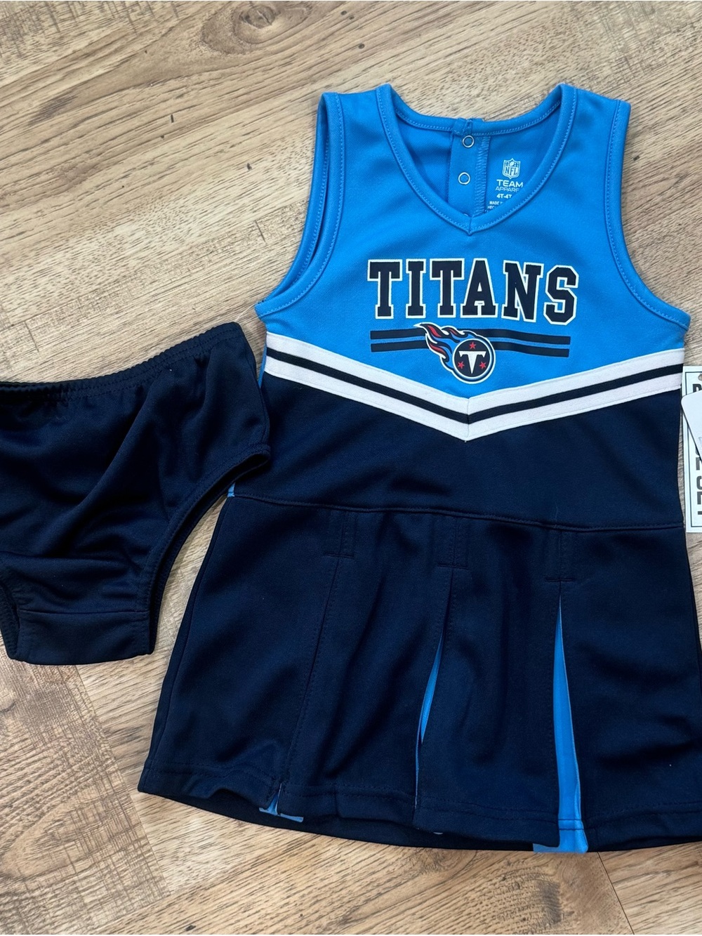 Girls Titans Cheer Dress Set in Blue & Navy